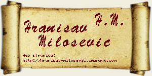 Hranisav Milošević vizit kartica